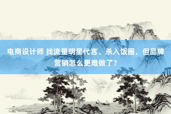 电商设计师 找流量明星代言、杀入饭圈，但品牌营销怎么更难做了？