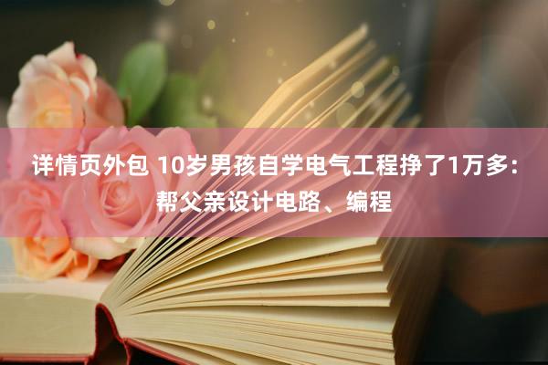 详情页外包 10岁男孩自学电气工程挣了1万多：帮父亲设计电路、编程