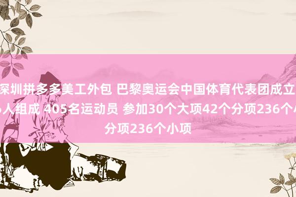 深圳拼多多美工外包 巴黎奥运会中国体育代表团成立 716人组成 405名运动员 参加30个大项42个分项236个小项