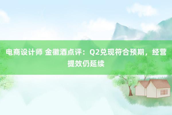 电商设计师 金徽酒点评：Q2兑现符合预期，经营提效仍延续