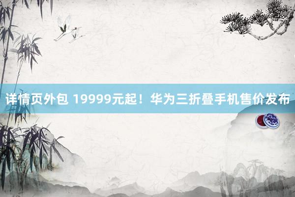 详情页外包 19999元起！华为三折叠手机售价发布