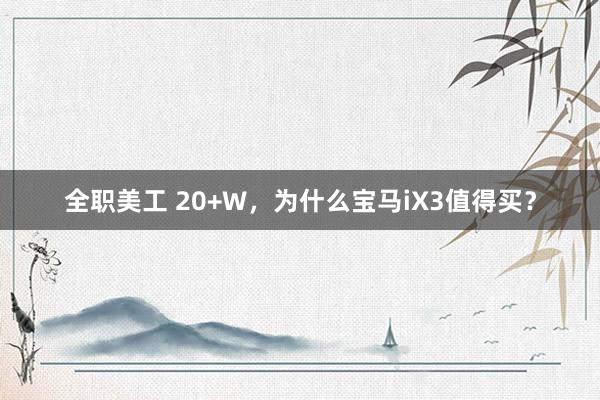 全职美工 20+W，为什么宝马iX3值得买？