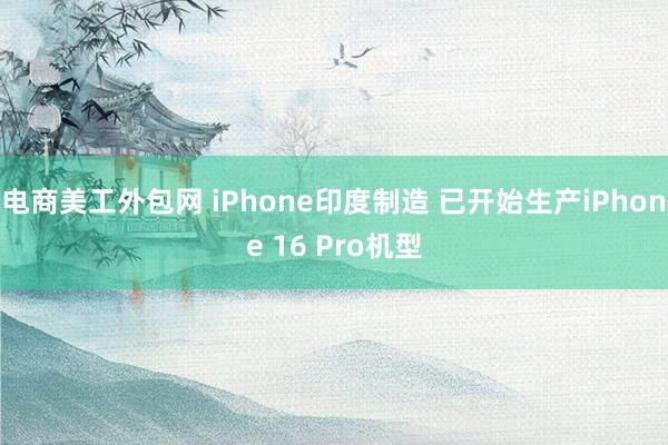 电商美工外包网 iPhone印度制造 已开始生产iPhone 16 Pro机型